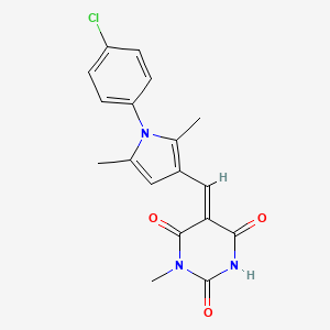 (5Z)-5-{[1-(4-chlorophenyl)-2,5-dimethyl-1H-pyrrol-3-yl]methylidene}-1-methylpyrimidine-2,4,6(1H,3H,5H)-trione