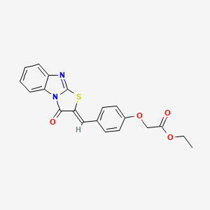 ethyl {4-[(3-oxo[1,3]thiazolo[3,2-a]benzimidazol-2(3H)-ylidene)methyl]phenoxy}acetate