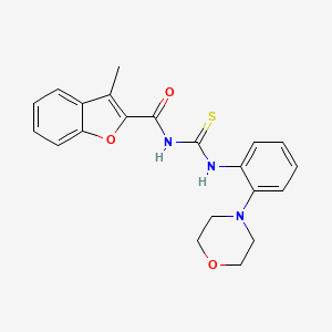 molecular formula C21H21N3O3S B3614253 3-methyl-N-({[2-(4-morpholinyl)phenyl]amino}carbonothioyl)-1-benzofuran-2-carboxamide 