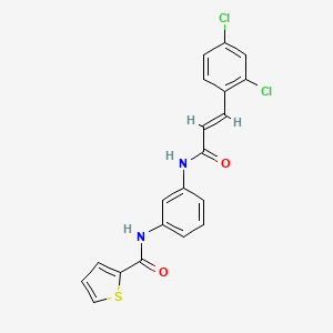 molecular formula C20H14Cl2N2O2S B3614281 N-(3-{[(2E)-3-(2,4-dichlorophenyl)prop-2-enoyl]amino}phenyl)thiophene-2-carboxamide 