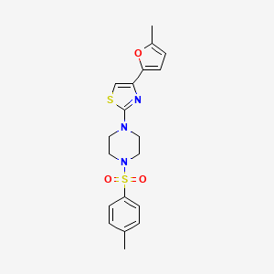 molecular formula C19H21N3O3S2 B3614306 1-[4-(5-methyl-2-furyl)-1,3-thiazol-2-yl]-4-[(4-methylphenyl)sulfonyl]piperazine 