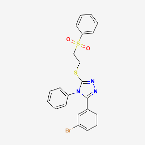 molecular formula C22H18BrN3O2S2 B3614322 2-{[5-(3-bromophenyl)-4-phenyl-4H-1,2,4-triazol-3-yl]sulfanyl}ethyl phenyl sulfone 