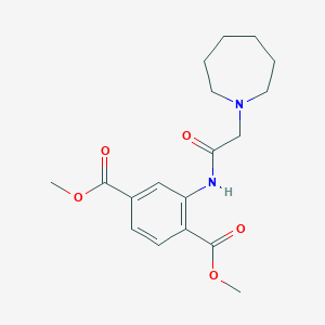 molecular formula C18H24N2O5 B3614329 dimethyl 2-[(1-azepanylacetyl)amino]terephthalate 