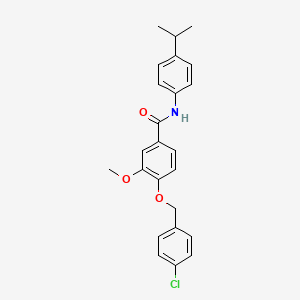 4-[(4-chlorobenzyl)oxy]-3-methoxy-N-[4-(propan-2-yl)phenyl]benzamide