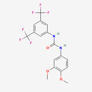 molecular formula C17H14F6N2O3 B3614395 1-[3,5-Bis(trifluoromethyl)phenyl]-3-(3,4-dimethoxyphenyl)urea CAS No. 6047-43-4