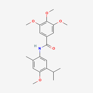 molecular formula C21H27NO5 B3614412 3,4,5-trimethoxy-N-(4-methoxy-2-methyl-5-propan-2-ylphenyl)benzamide 