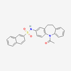 molecular formula C26H22N2O3S B3614419 N-(5-acetyl-10,11-dihydro-5H-dibenzo[b,f]azepin-2-yl)-2-naphthalenesulfonamide 