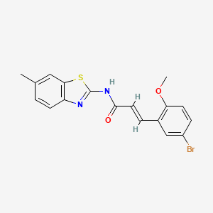 (2E)-3-(5-bromo-2-methoxyphenyl)-N-(6-methyl-1,3-benzothiazol-2-yl)prop-2-enamide