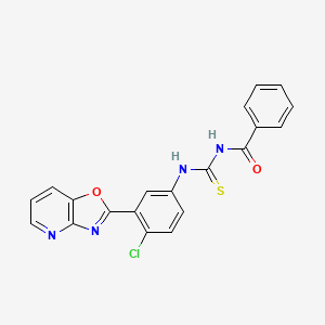 molecular formula C20H13ClN4O2S B3614459 N-{[4-chloro-3-([1,3]oxazolo[4,5-b]pyridin-2-yl)phenyl]carbamothioyl}benzamide 