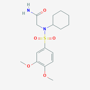 molecular formula C16H24N2O5S B3614461 N~2~-cyclohexyl-N~2~-[(3,4-dimethoxyphenyl)sulfonyl]glycinamide 