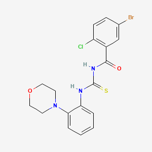 molecular formula C18H17BrClN3O2S B3614475 5-bromo-2-chloro-N-({[2-(4-morpholinyl)phenyl]amino}carbonothioyl)benzamide 