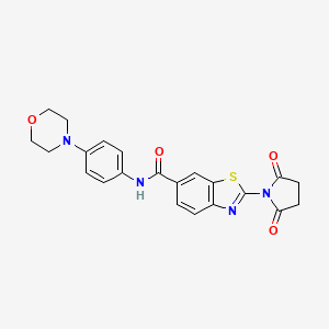 2-(2,5-dioxopyrrolidin-1-yl)-N-(4-morpholin-4-ylphenyl)-1,3-benzothiazole-6-carboxamide