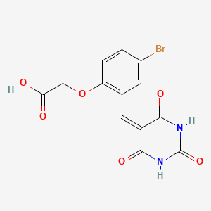 {4-bromo-2-[(2,4,6-trioxotetrahydro-5(2H)-pyrimidinylidene)methyl]phenoxy}acetic acid