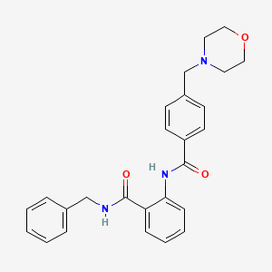 molecular formula C26H27N3O3 B3614499 N-benzyl-2-{[4-(4-morpholinylmethyl)benzoyl]amino}benzamide 