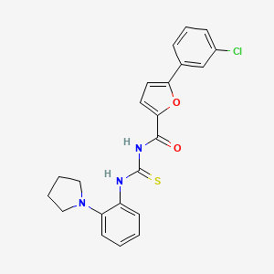 5-(3-chlorophenyl)-N-((2-(pyrrolidin-1-yl)phenyl)carbamothioyl)furan-2-carboxamide