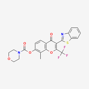 molecular formula C23H17F3N2O5S B3614546 3-(1,3-benzothiazol-2-yl)-8-methyl-4-oxo-2-(trifluoromethyl)-4H-chromen-7-yl 4-morpholinecarboxylate 