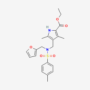 molecular formula C22H26N2O5S B3614574 ethyl 4-({(2-furylmethyl)[(4-methylphenyl)sulfonyl]amino}methyl)-3,5-dimethyl-1H-pyrrole-2-carboxylate 