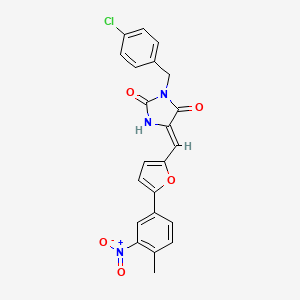 3-(4-chlorobenzyl)-5-{[5-(4-methyl-3-nitrophenyl)-2-furyl]methylene}-2,4-imidazolidinedione