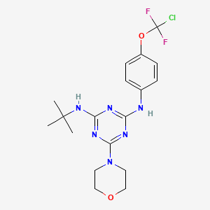 molecular formula C18H23ClF2N6O2 B3614606 N-tert-butyl-N'-{4-[chloro(difluoro)methoxy]phenyl}-6-(morpholin-4-yl)-1,3,5-triazine-2,4-diamine 