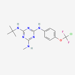 molecular formula C15H19ClF2N6O B3614608 N2-TERT-BUTYL-N4-[4-(CHLORODIFLUOROMETHOXY)PHENYL]-N6-METHYL-1,3,5-TRIAZINE-2,4,6-TRIAMINE 