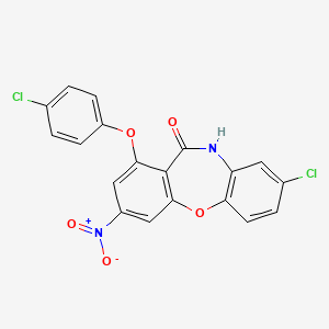 molecular formula C19H10Cl2N2O5 B3614620 8-chloro-1-(4-chlorophenoxy)-3-nitrodibenzo[b,f][1,4]oxazepin-11(10H)-one 