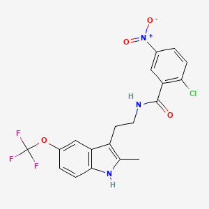 2-chloro-N-{2-[2-methyl-5-(trifluoromethoxy)-1H-indol-3-yl]ethyl}-5-nitrobenzamide