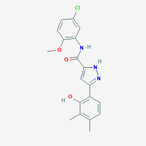 molecular formula C19H18ClN3O3 B361465 N-(5-chloro-2-methoxyphenyl)-5-(2-hydroxy-3,4-dimethylphenyl)-1H-pyrazole-3-carboxamide CAS No. 879447-91-3
