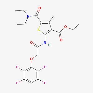 ethyl 5-[(diethylamino)carbonyl]-4-methyl-2-{[(2,3,5,6-tetrafluorophenoxy)acetyl]amino}-3-thiophenecarboxylate