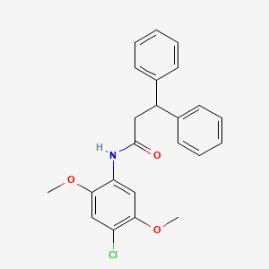 molecular formula C23H22ClNO3 B3614667 N-(4-chloro-2,5-dimethoxyphenyl)-3,3-diphenylpropanamide 