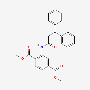 molecular formula C25H23NO5 B3614675 dimethyl 2-[(3,3-diphenylpropanoyl)amino]terephthalate 