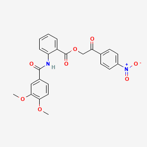 2-(4-nitrophenyl)-2-oxoethyl 2-[(3,4-dimethoxybenzoyl)amino]benzoate