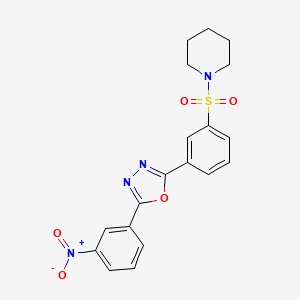 2-(3-nitrophenyl)-5-(3-piperidin-1-ylsulfonylphenyl)-1,3,4-oxadiazole