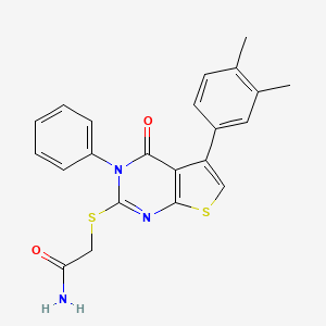 2-{[5-(3,4-dimethylphenyl)-4-oxo-3-phenyl-3,4-dihydrothieno[2,3-d]pyrimidin-2-yl]thio}acetamide