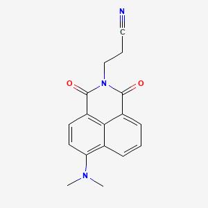 molecular formula C17H15N3O2 B3614715 3-[6-(dimethylamino)-1,3-dioxo-1H-benzo[de]isoquinolin-2(3H)-yl]propanenitrile 