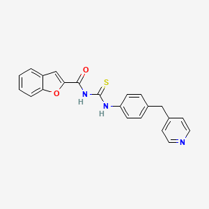 N-{[4-(pyridin-4-ylmethyl)phenyl]carbamothioyl}-1-benzofuran-2-carboxamide