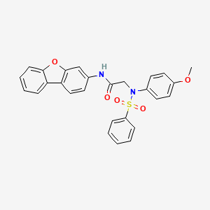 molecular formula C27H22N2O5S B3614745 N~1~-dibenzo[b,d]furan-3-yl-N~2~-(4-methoxyphenyl)-N~2~-(phenylsulfonyl)glycinamide 