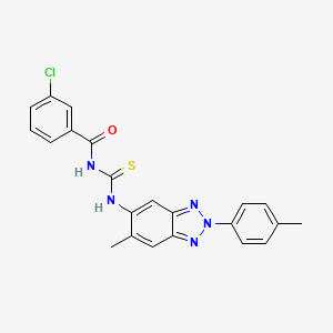 3-chloro-N-({[6-methyl-2-(4-methylphenyl)-2H-1,2,3-benzotriazol-5-yl]amino}carbonothioyl)benzamide