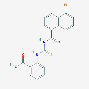 2-({[(5-bromo-1-naphthoyl)amino]carbonothioyl}amino)benzoic acid