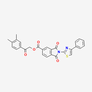 2-(3,4-dimethylphenyl)-2-oxoethyl 1,3-dioxo-2-(4-phenyl-1,3-thiazol-2-yl)-5-isoindolinecarboxylate