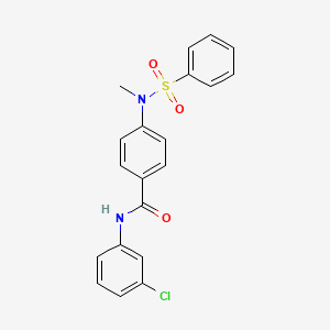 molecular formula C20H17ClN2O3S B3614802 N-(3-chlorophenyl)-4-[methyl(phenylsulfonyl)amino]benzamide 