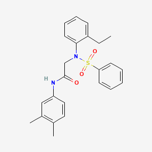 2-[N-(benzenesulfonyl)-2-ethylanilino]-N-(3,4-dimethylphenyl)acetamide