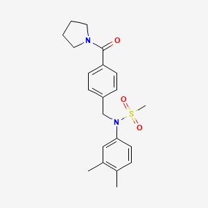 molecular formula C21H26N2O3S B3614808 N-(3,4-dimethylphenyl)-N-[4-(1-pyrrolidinylcarbonyl)benzyl]methanesulfonamide 