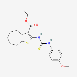 ETHYL 2-{[(4-METHOXYPHENYL)CARBAMOTHIOYL]AMINO}-4H,5H,6H,7H,8H-CYCLOHEPTA[B]THIOPHENE-3-CARBOXYLATE