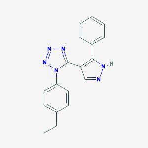 molecular formula C18H16N6 B361488 1-(4-ethylphenyl)-5-(5-phenyl-1H-pyrazol-4-yl)-1H-tetraazole 