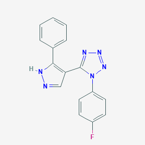 molecular formula C16H11FN6 B361489 1-(4-fluorophenyl)-5-(5-phenyl-1H-pyrazol-4-yl)-1H-tetraazole 