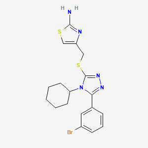 4-({[5-(3-bromophenyl)-4-cyclohexyl-4H-1,2,4-triazol-3-yl]thio}methyl)-1,3-thiazol-2-amine