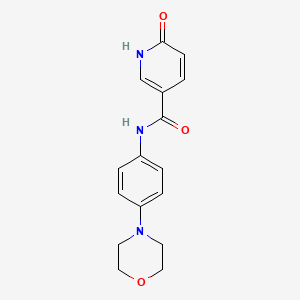 molecular formula C16H17N3O3 B3614910 N-[4-(4-morpholinyl)phenyl]-6-oxo-1,6-dihydro-3-pyridinecarboxamide 