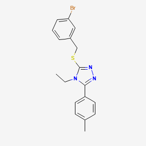 molecular formula C18H18BrN3S B3614923 3-[(3-bromobenzyl)thio]-4-ethyl-5-(4-methylphenyl)-4H-1,2,4-triazole 