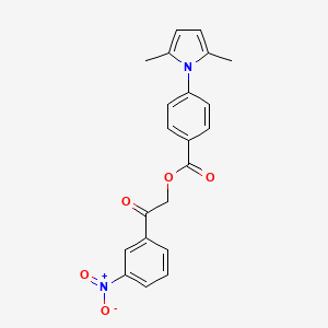 2-(3-nitrophenyl)-2-oxoethyl 4-(2,5-dimethyl-1H-pyrrol-1-yl)benzoate