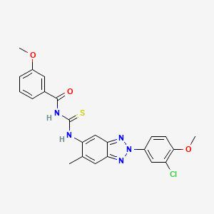 N-({[2-(3-chloro-4-methoxyphenyl)-6-methyl-2H-1,2,3-benzotriazol-5-yl]amino}carbonothioyl)-3-methoxybenzamide